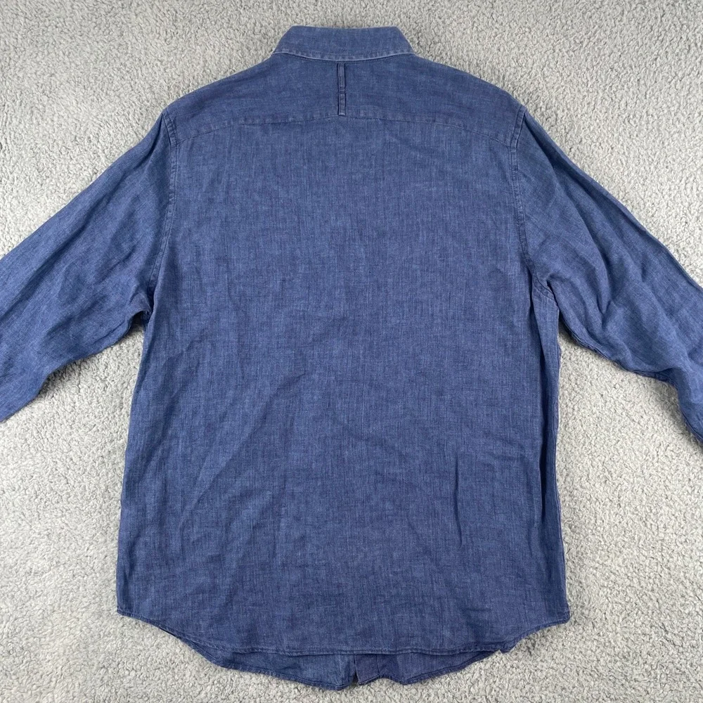 Banana Republic Shirt Mens XL Blue White Plaid‎ Long Sleeve Button Down Casual